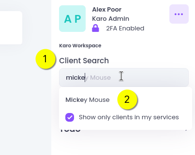 Client search