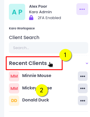 Client search