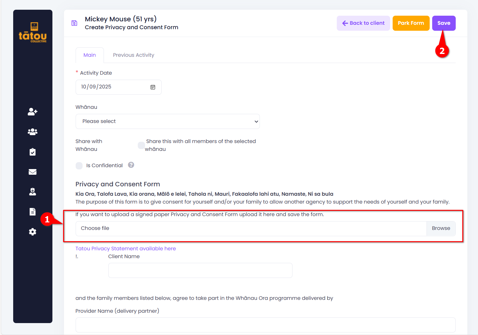Privacy and Consent Upload